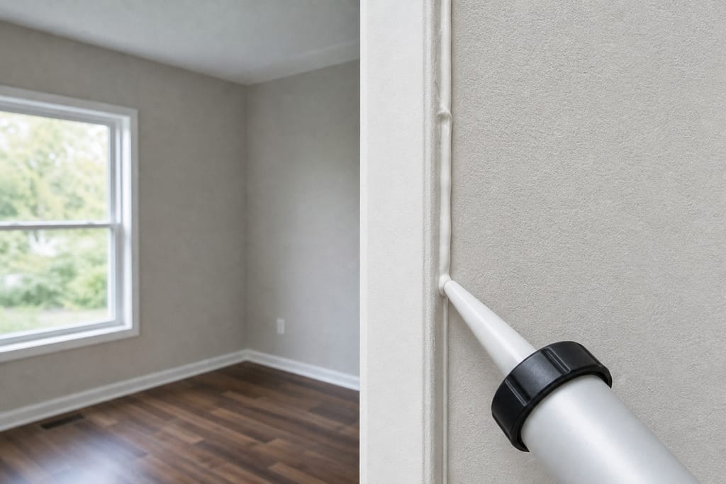 Flexible corner caulk photo